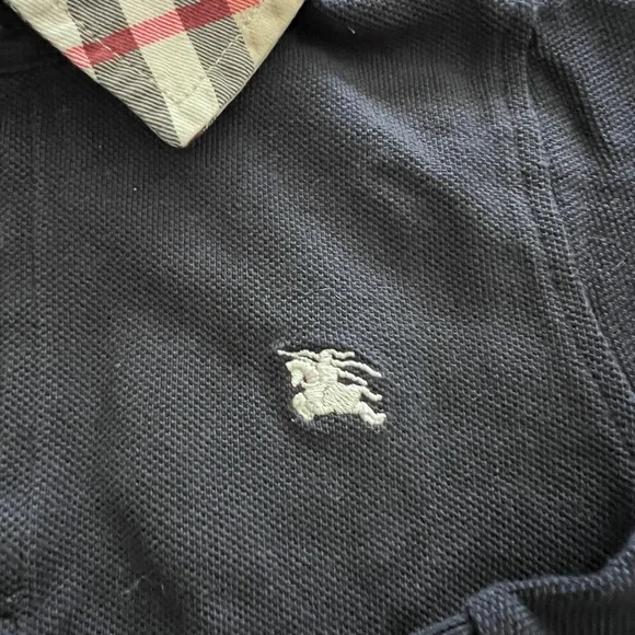Burberry Long Sleeve Polo w/ Nova Check Collar (2T)